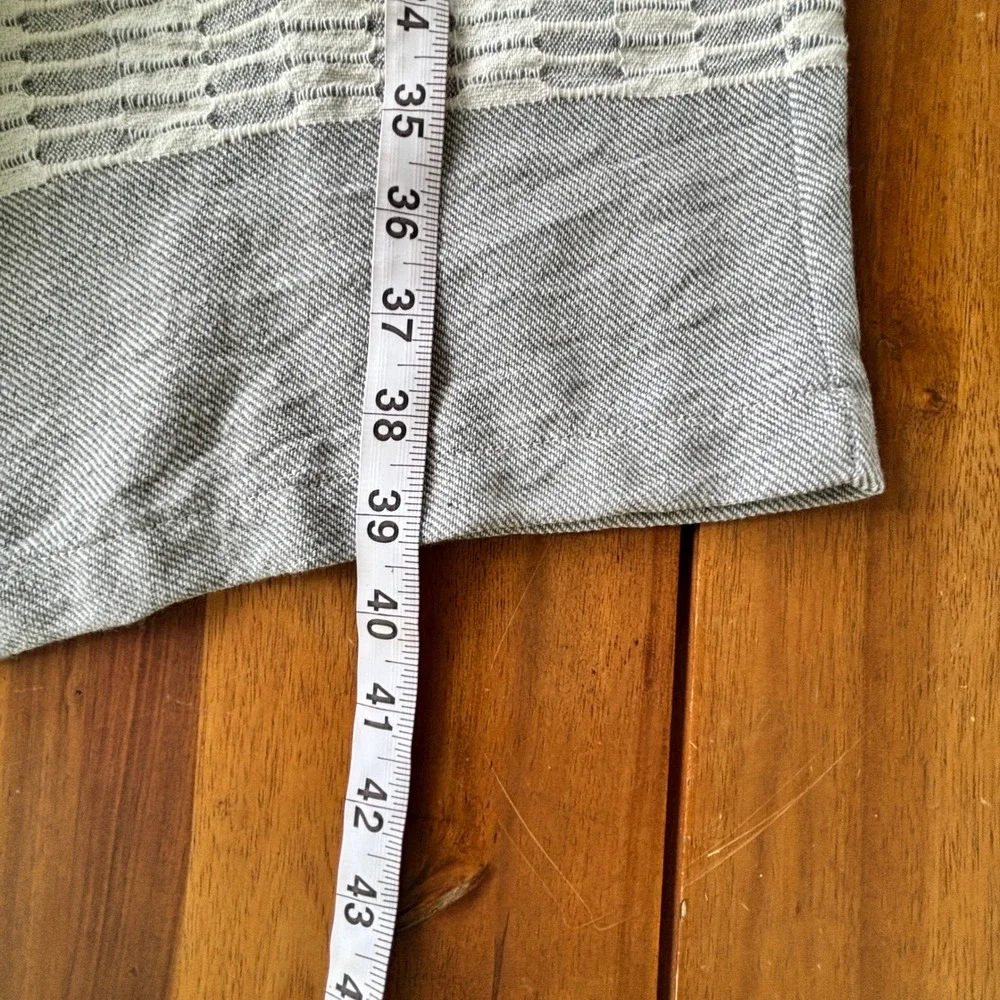 Turkish Cotton Hooded Robe L/XL Gray Stripe Belted Lightweight Spa Bathrobe‎ NWT